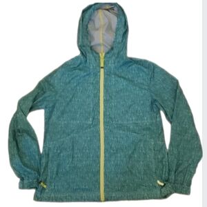 prAna Lightweight Hooded Windbreaker Jacket Blue Green Outdoor